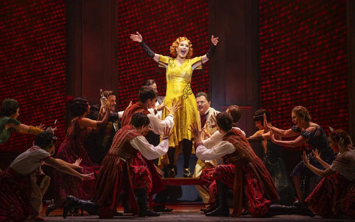 Cast performing ANASTASIA musical on stage in Brisbane.