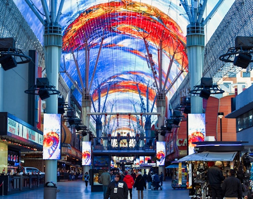 Fremont Street Experience light show in Las Vegas, Nevada.