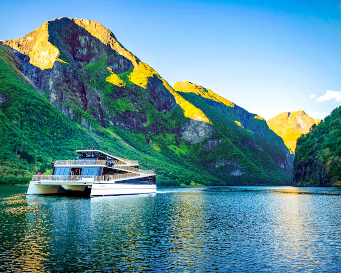 From Bergen: Guided Day Tour of Flåm & Stegastein Viewpoint with Nærøyfjord Cruise