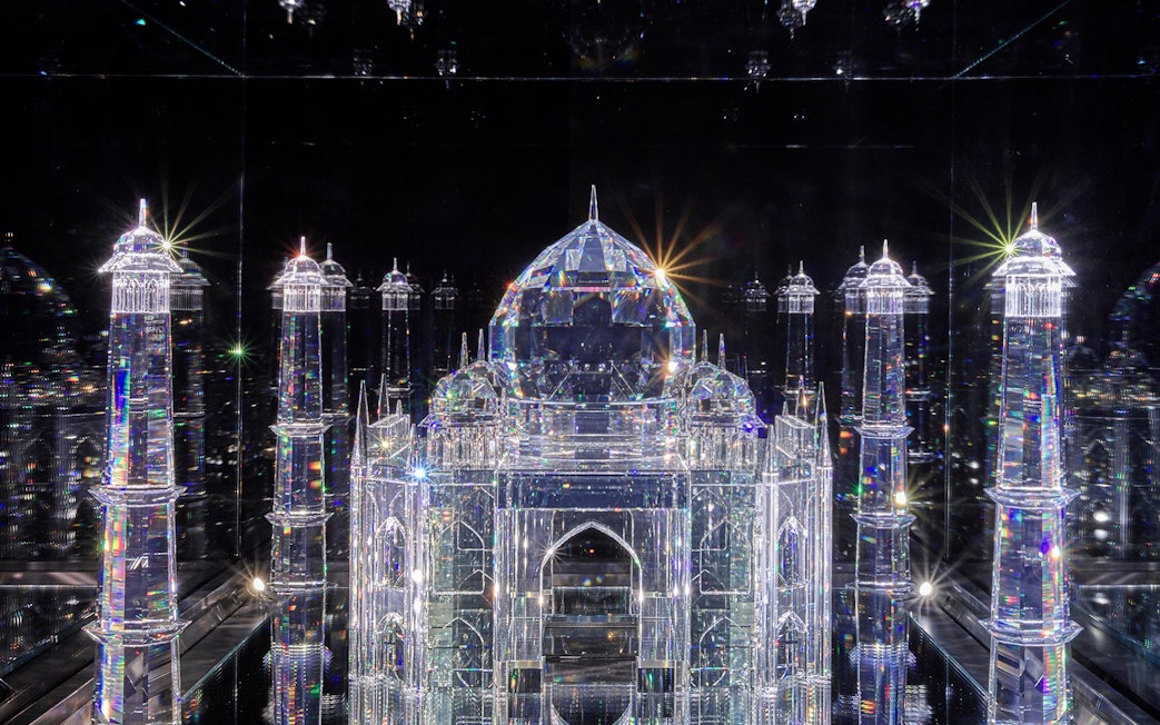 Crystal Taj Mahal sculpture at Swarovski Crystal Worlds, Austria.