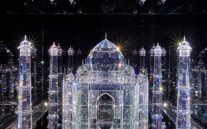 Crystal Taj Mahal sculpture at Swarovski Crystal Worlds, Austria.