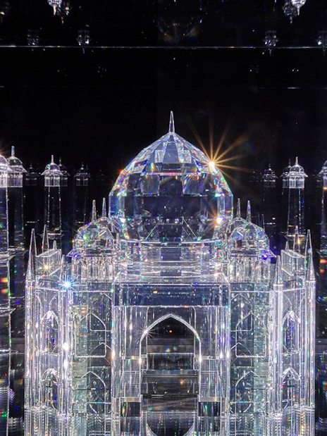 Crystal Taj Mahal sculpture at Swarovski Crystal Worlds, Austria.
