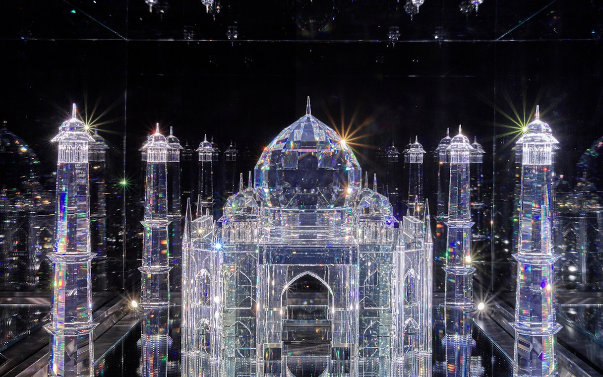Crystal Taj Mahal sculpture at Swarovski Crystal Worlds, Austria.