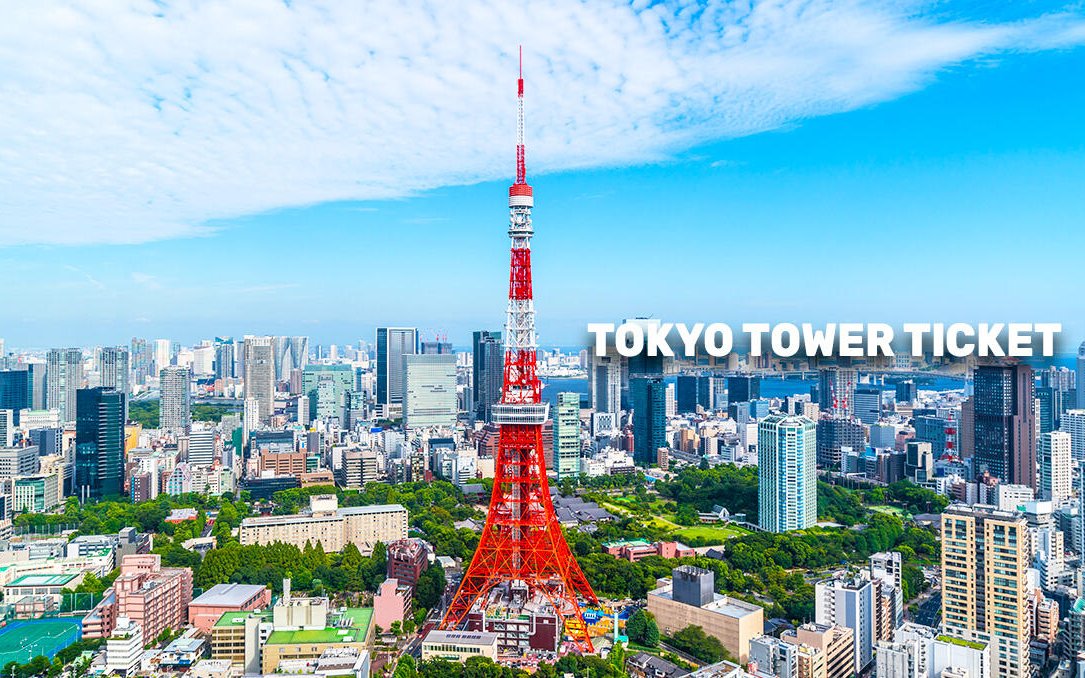 Tokyo Tower overlooking cityscape, part of Tokyo MegaPass tour.