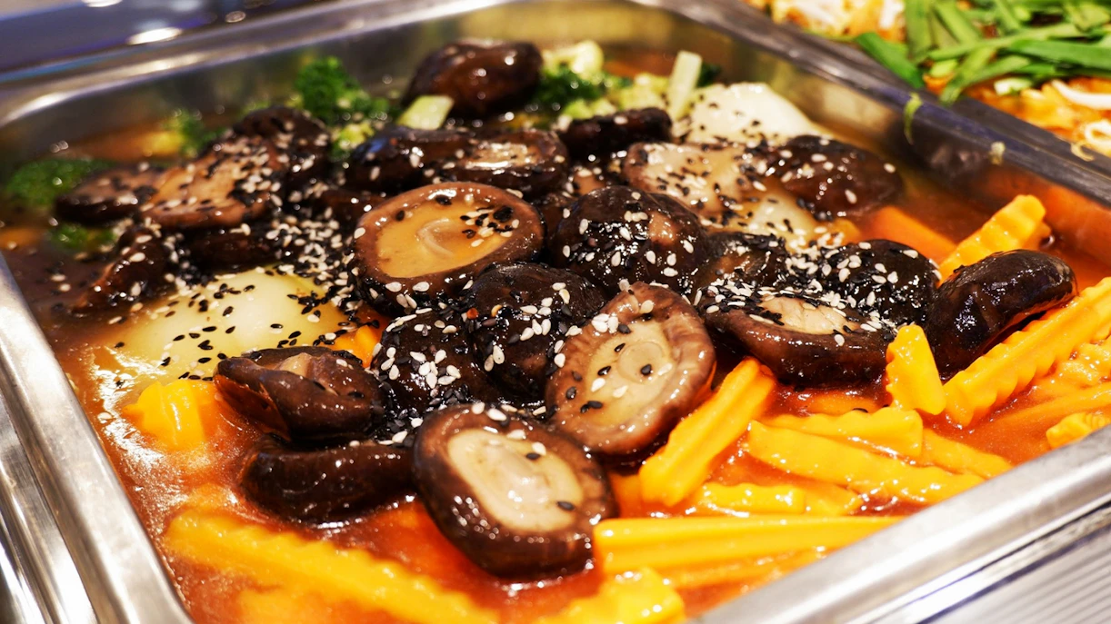 Mushroom and vegetable dish served on Meridian Dinner Cruise.