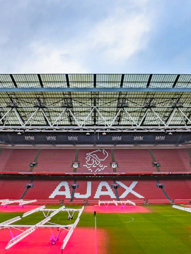 Johan Cruijff Arena interior with Ajax logo, Amsterdam.
