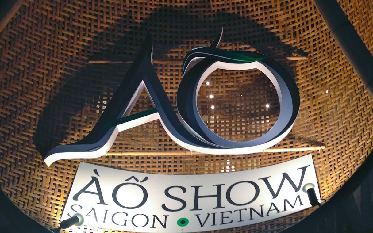 A O Show sign at Saigon Opera House, Vietnam.