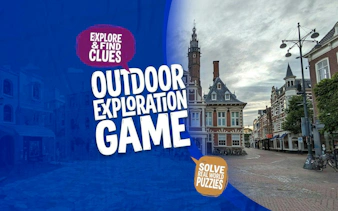 Outdoor exploration game in Haarlem with historic architecture and puzzle clues.