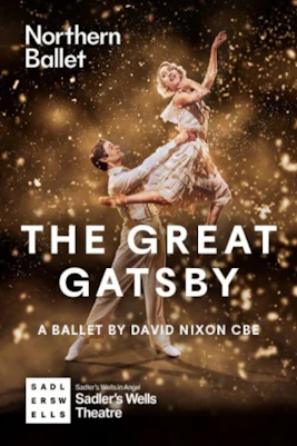 Northern Ballet dancers performing The Great Gatsby in an elegant ballroom setting.