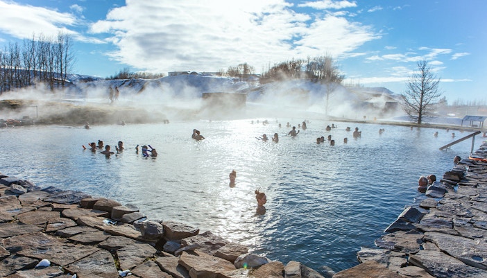 Geothermal pools around Secret Lagoon