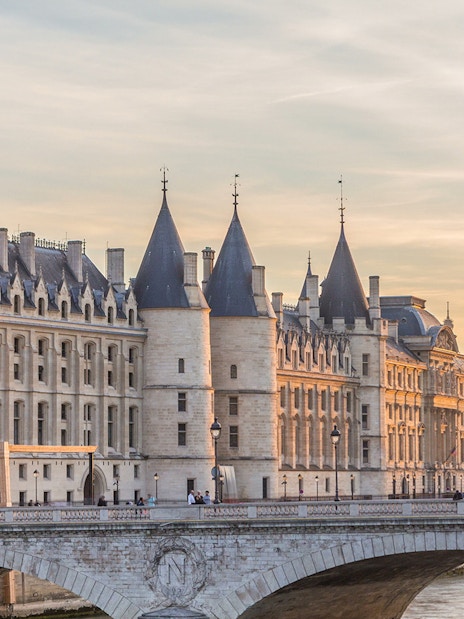 Conciergerie on Notre Dame’s Island at sunset, Paris.