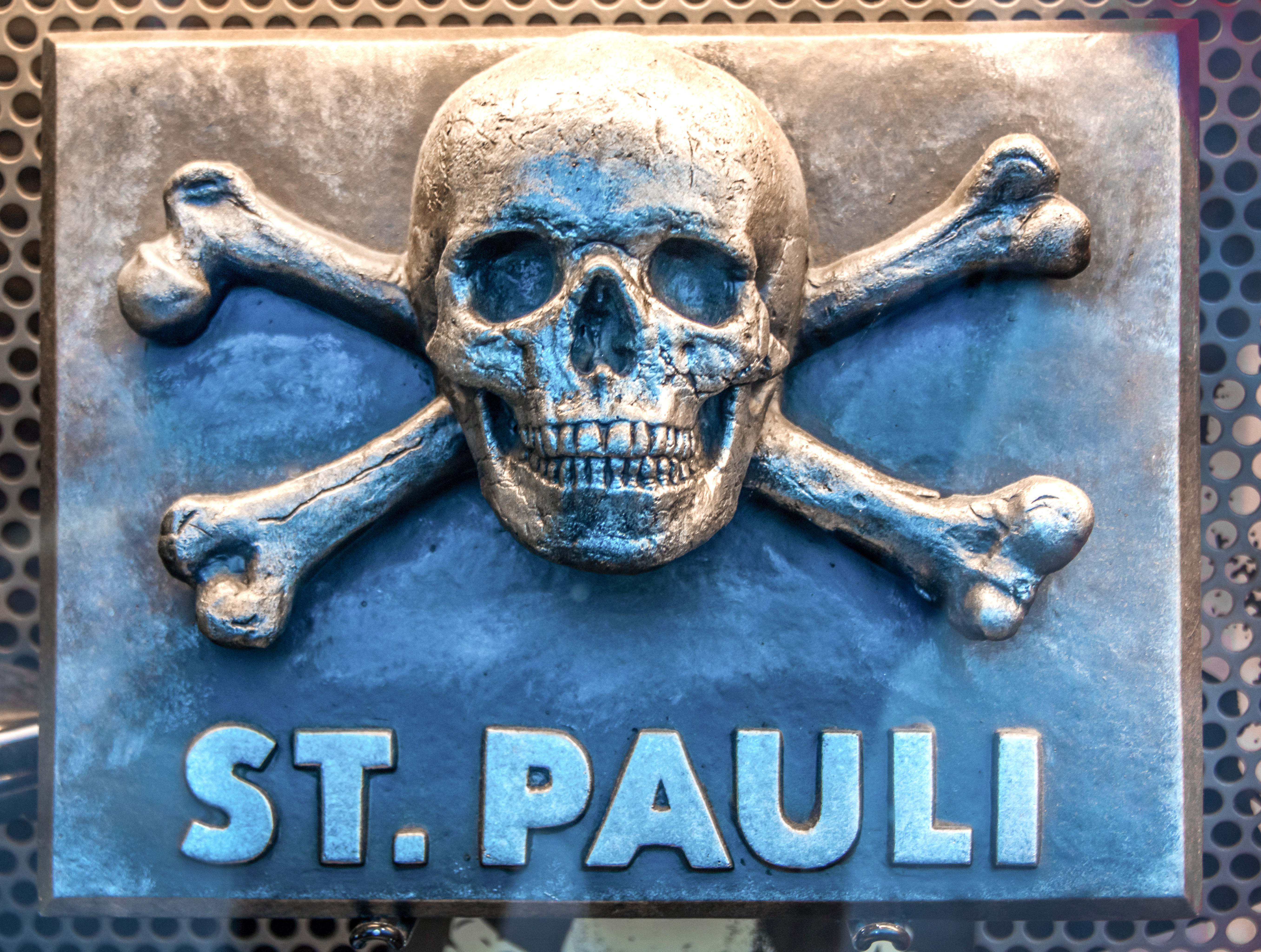 Skull and bone sign in St. Pauli Hamburg
