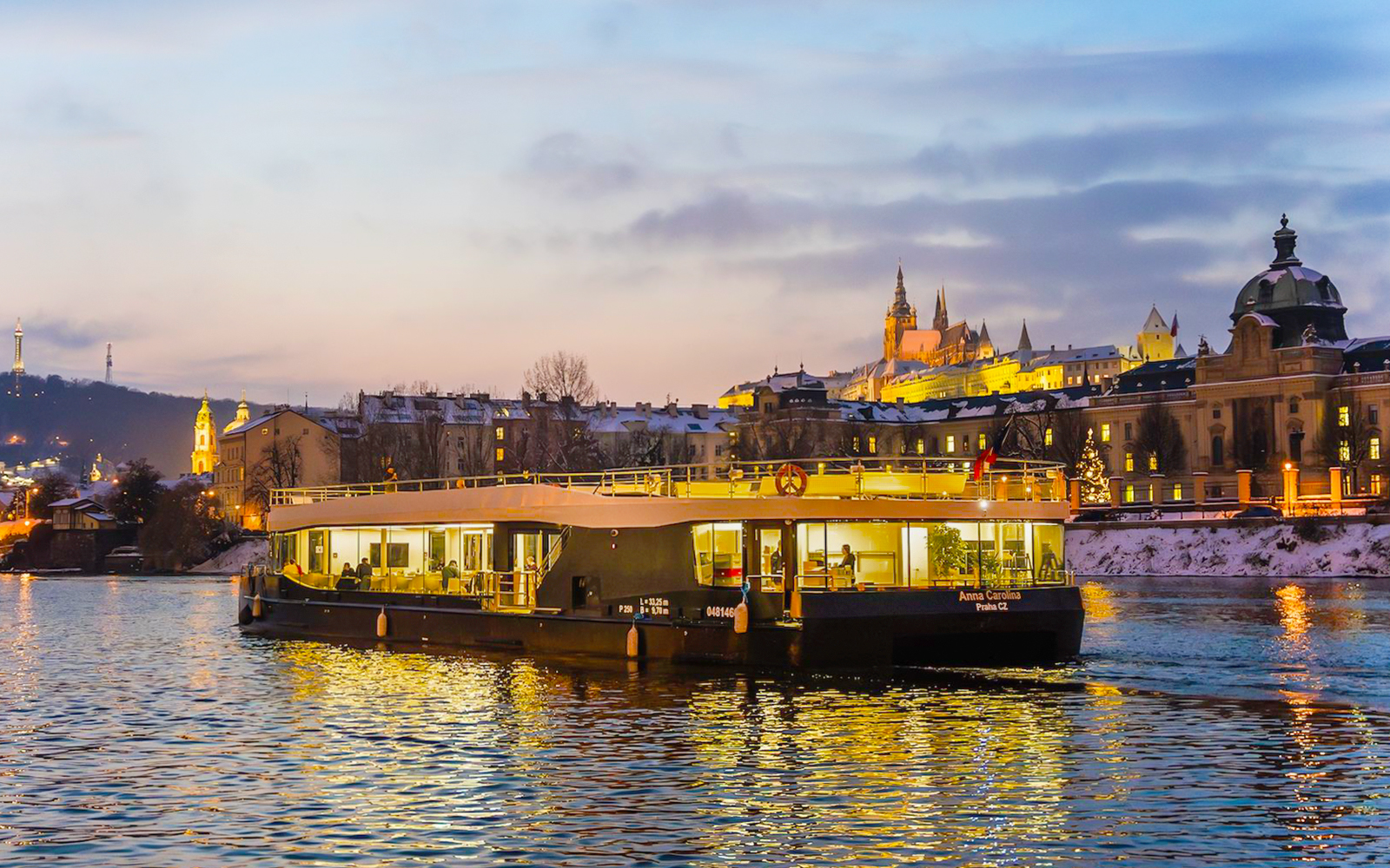 Anna Carolina Boat in vltava river during evening