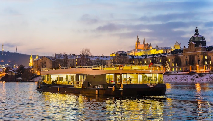 Anna Carolina Boat in vltava river during evening