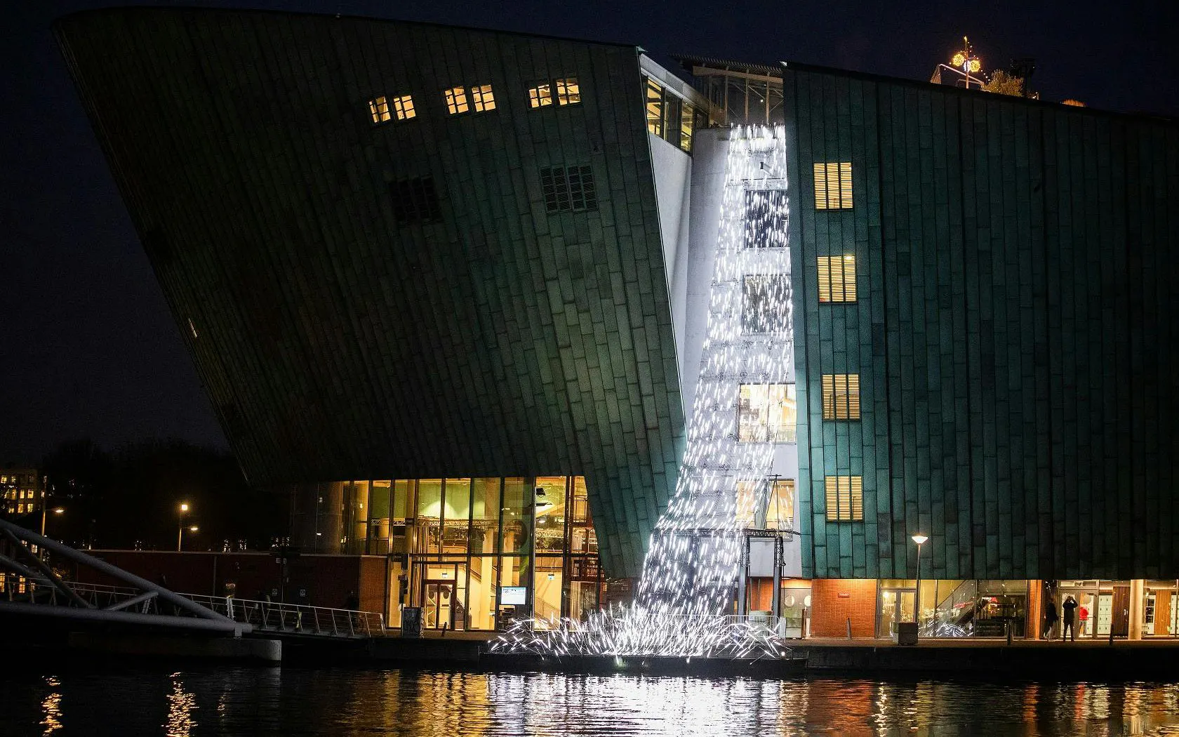 Amsterdam Light Festival installation at NEMO Science Museum.