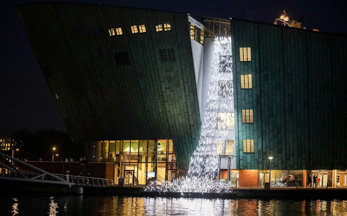 Amsterdam Light Festival installation at NEMO Science Museum.