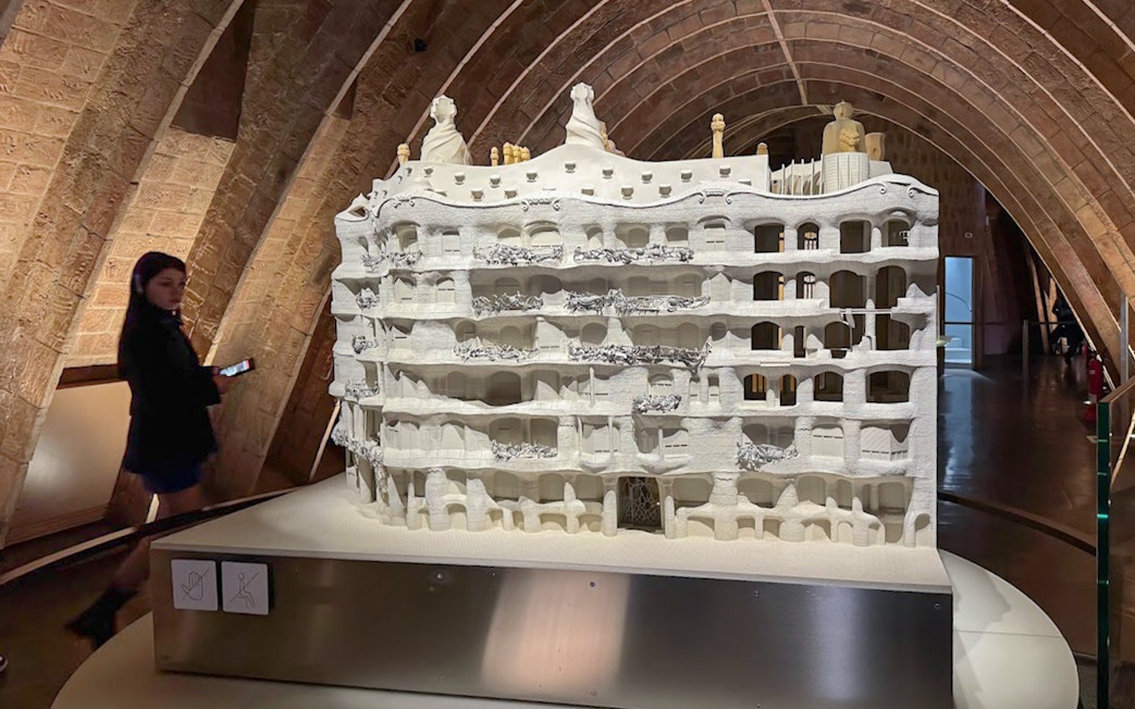 La Pedrera Casa Mila architectural model in Barcelona exhibit.