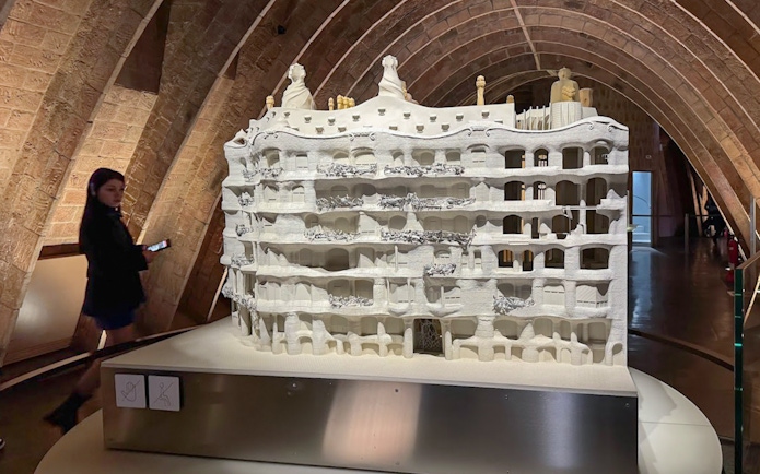 La Pedrera Casa Mila architectural model in Barcelona exhibit.