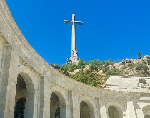 Holy Cross monument at Basilica of the Holy Cross of the Valley of the Fallen, El Escorial, Spain.