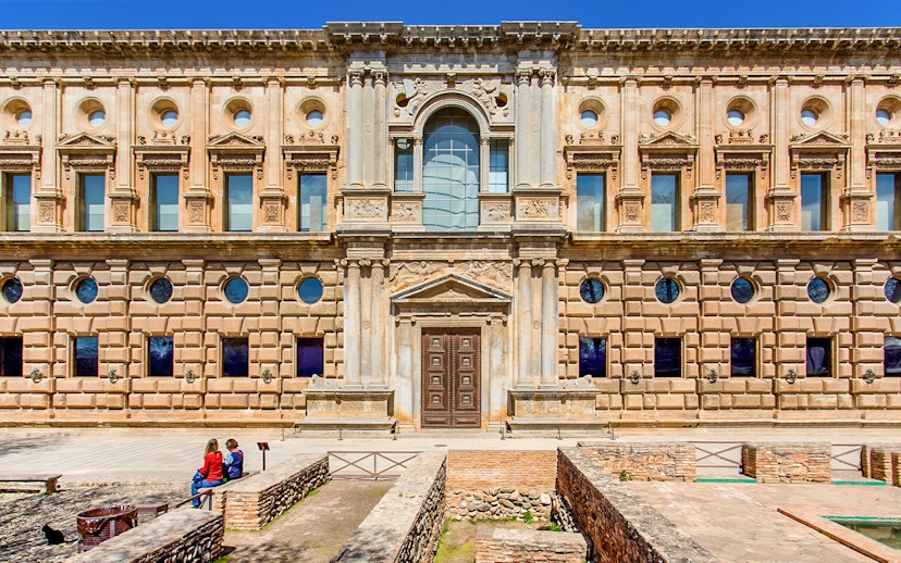 Palace of Charles V facade in Alhambra, Granada, part of the Alhambra Surroundings Tour.