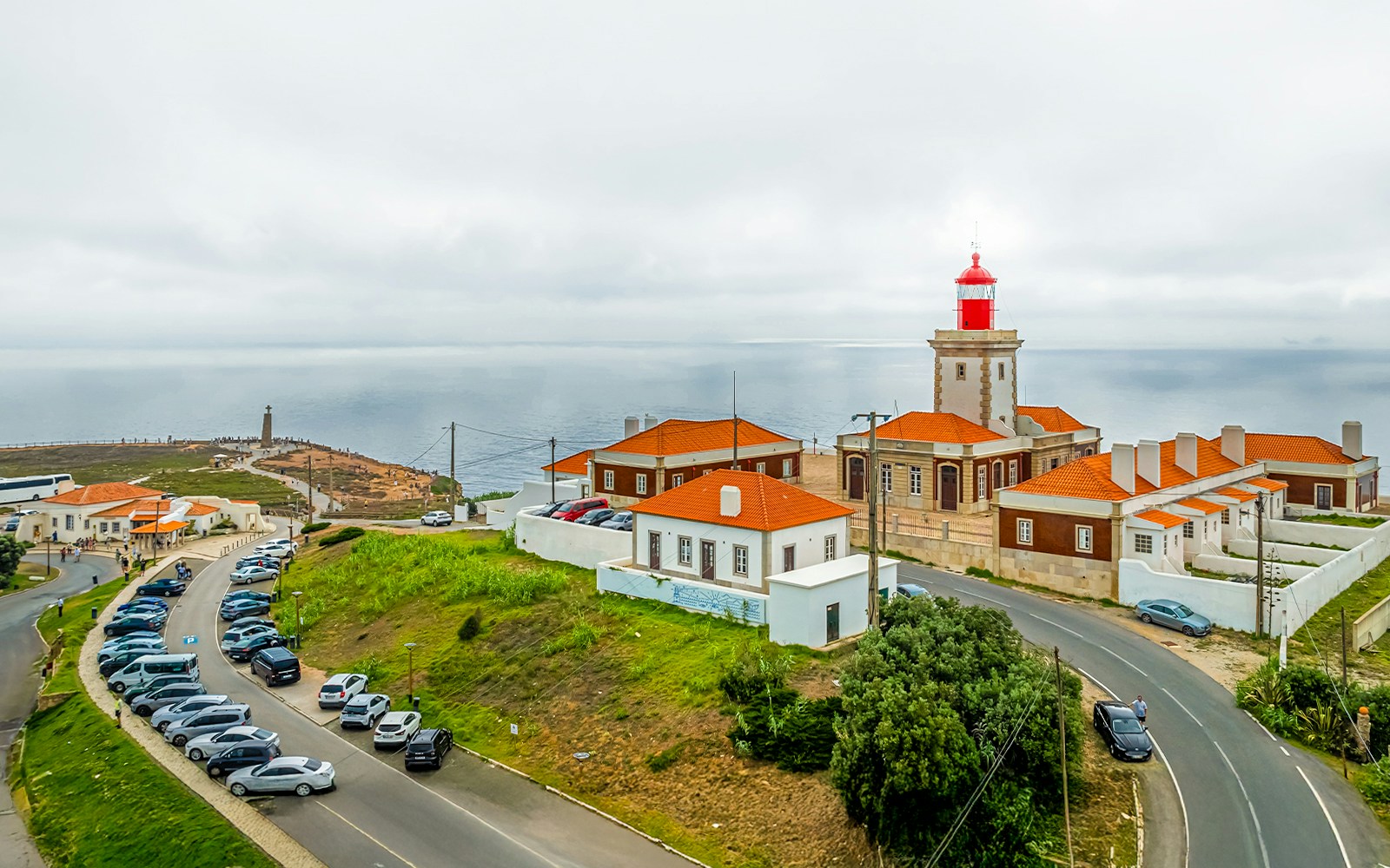 Cabo da Roca coastline with cliffs and Atlantic Ocean, Sintra Mountain Range, Portugal.
