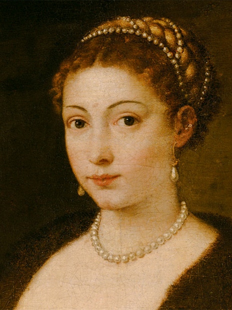 Kunsthistorisches Museum, portrait "Girl in a Fur" by Titian, Vienna.