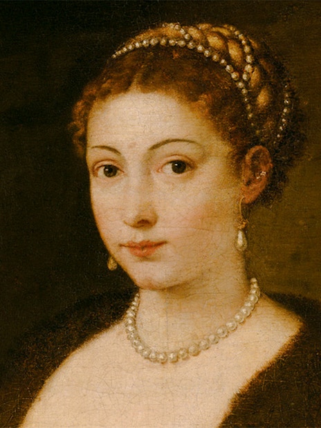 Kunsthistorisches Museum, portrait "Girl in a Fur" by Titian, Vienna.