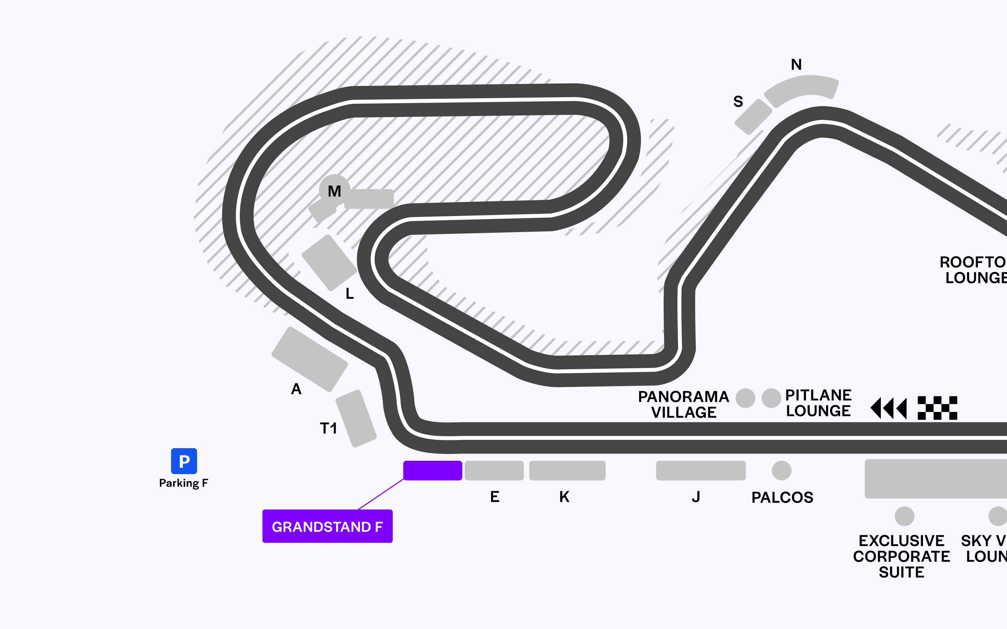 F1 Barcelona 2025 Circuit Map for MB Grandstand F