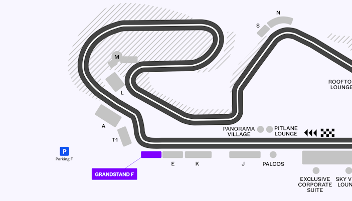 F1 Barcelona 2025 Circuit Map for MB Grandstand F