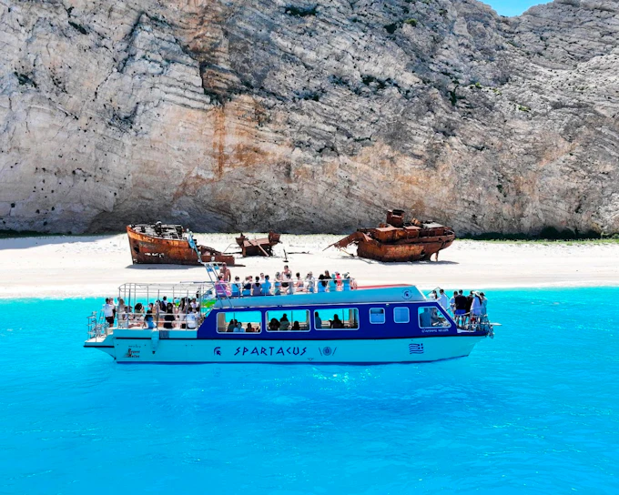 Zakynthos Navagio, Blue Caves & White Beach Glass-Bottom Boat Tour