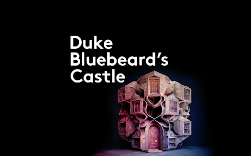 Duke Bluebeard's Castle abstract sculpture with intricate wooden design.