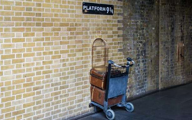 Trolley at Platform 9¾, Harry Potter Warner Bros. Studio Tour, London.