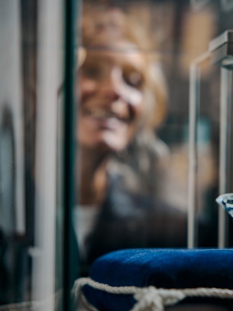 Guests viewing diamonds at Royal Coster Diamond Experience, Amsterdam.