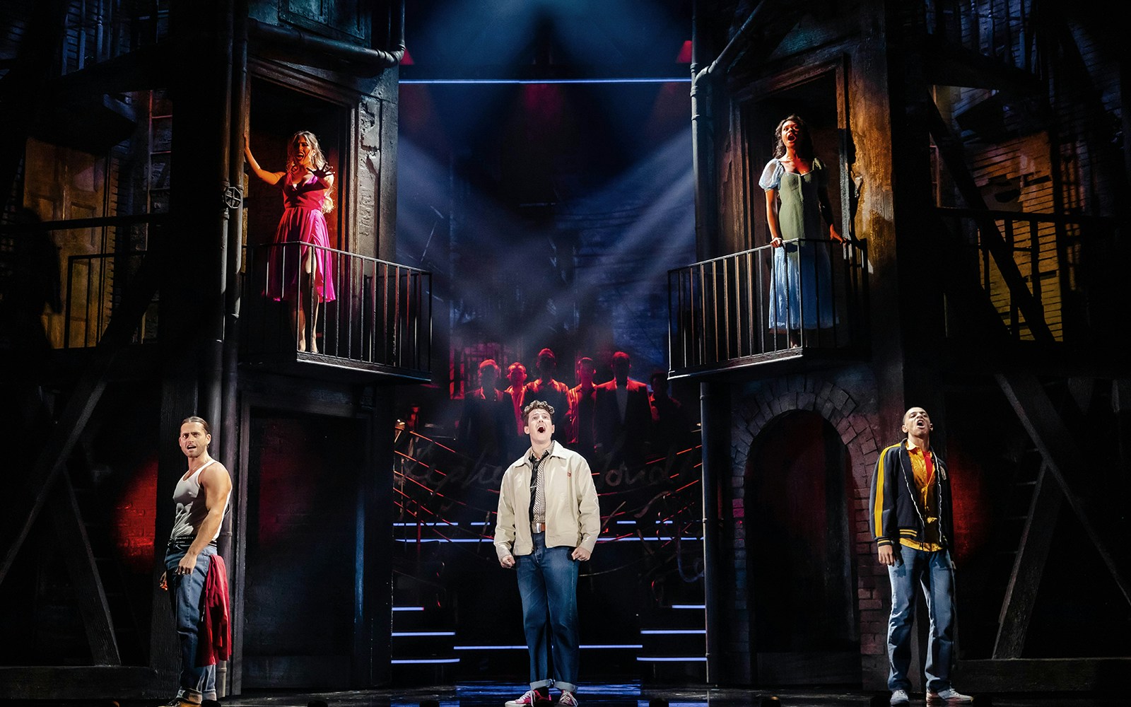 Performers on stage during Stephen Sondheim's Old Friends musical.