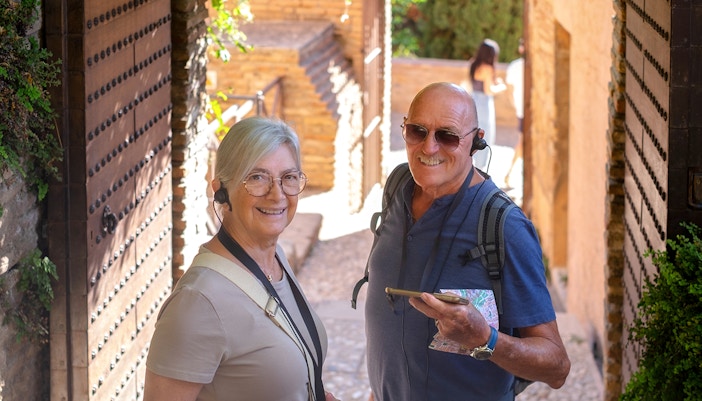 tourists using audio guide at National Palace of Sintra