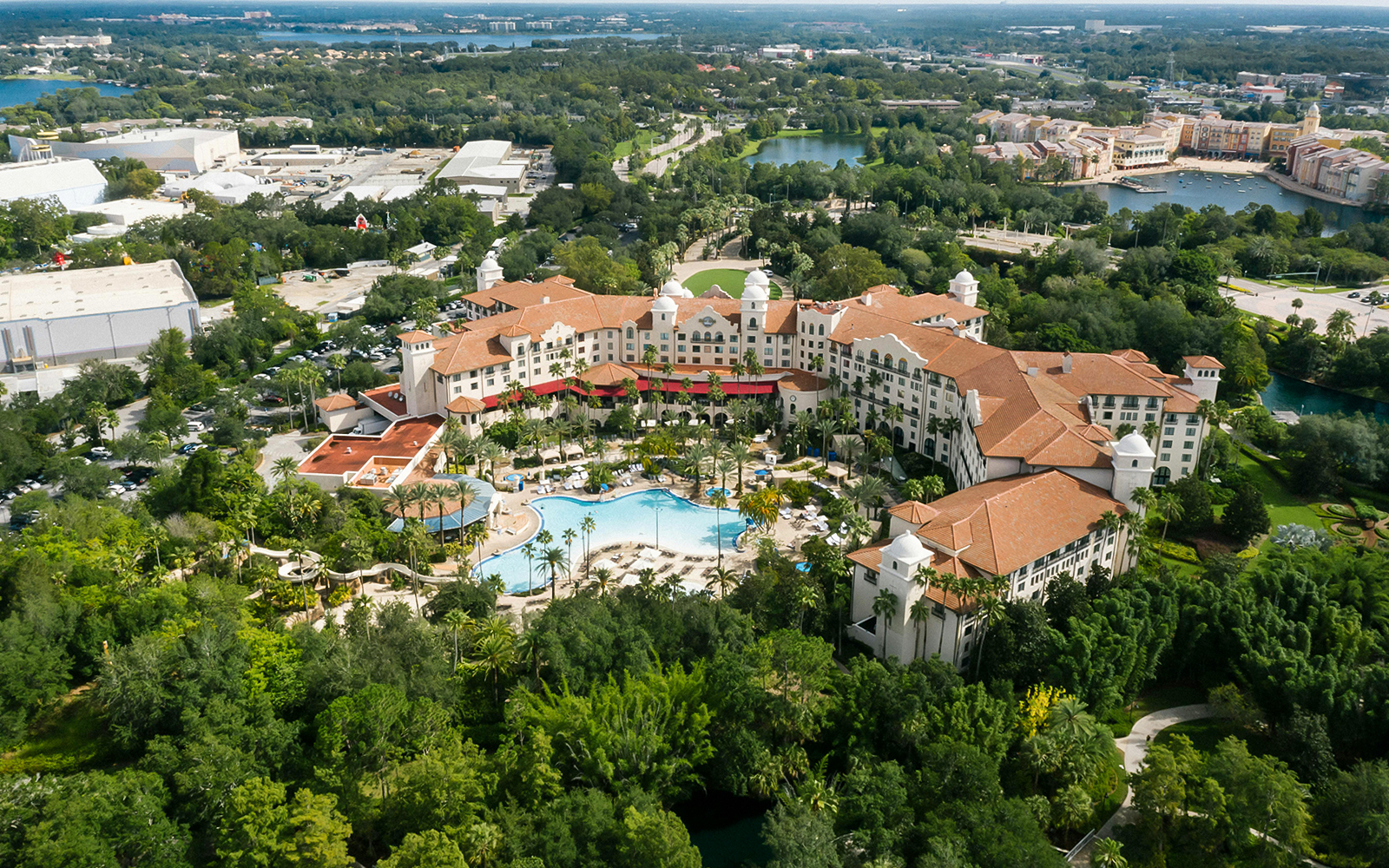 An Aerial Shot of Hard Rock Hotel, Universal Orlando