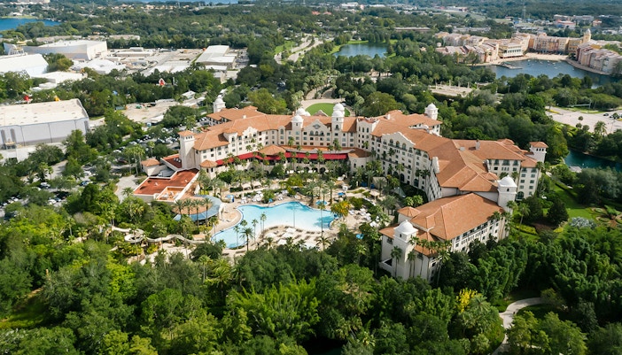 An Aerial Shot of Hard Rock Hotel, Universal Orlando