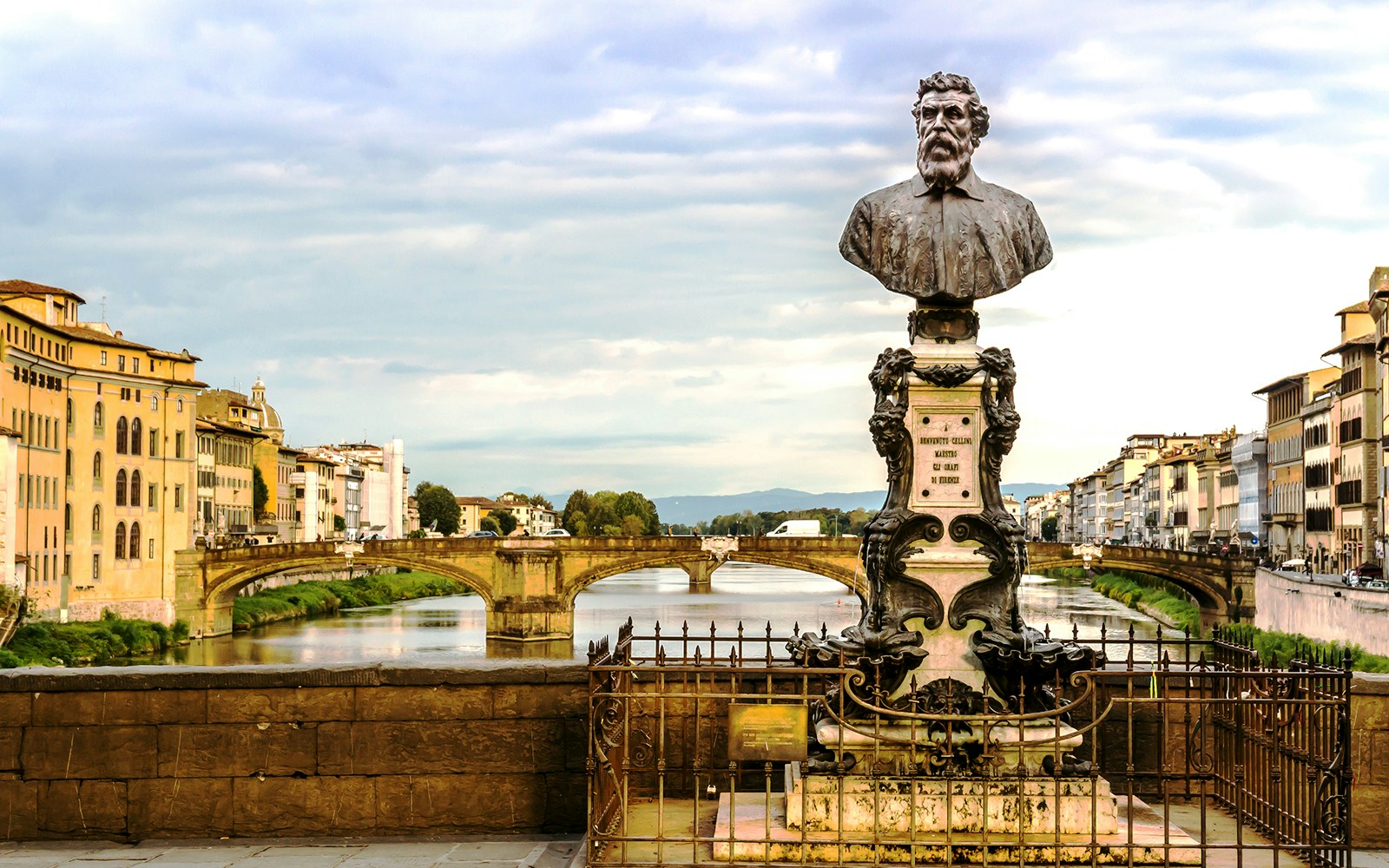 Vasari Corridor sculptures in Florence, Italy, showcasing Renaissance art.