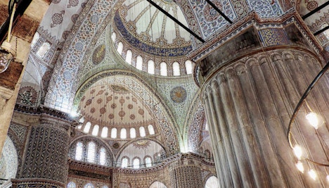 Mosaics and Marble Columns in the Hagia Sophia