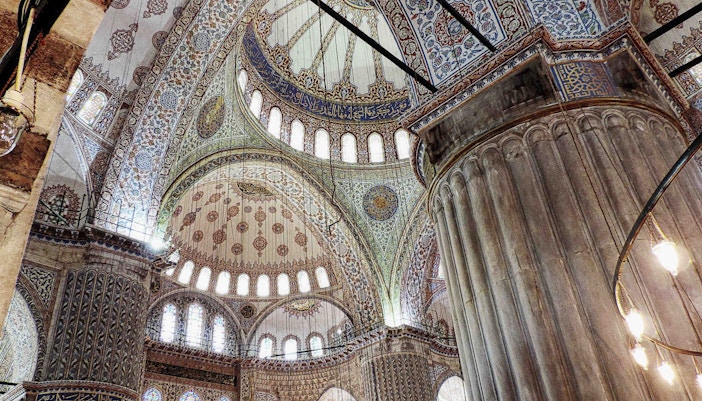 Mosaics and Marble Columns in the Hagia Sophia
