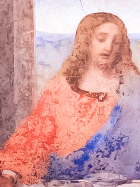 Jesus Christ in The Last Supper painting, Milan, Italy.