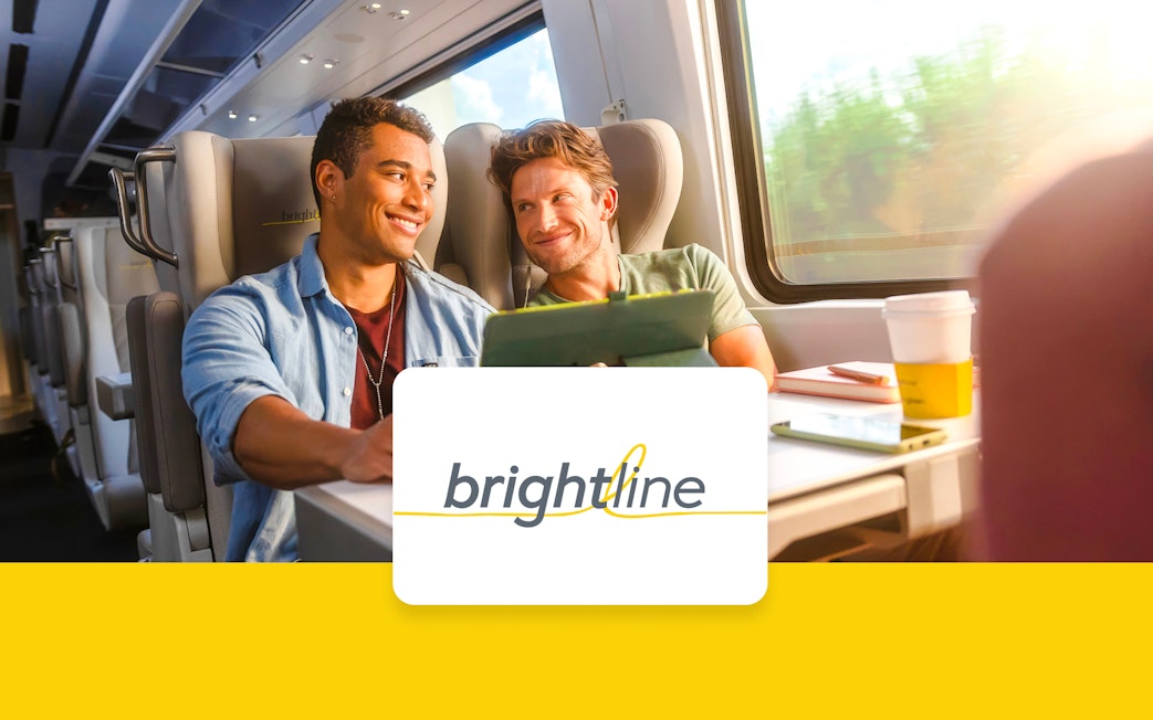Brightline Train passengers enjoying a ride from Orlando to Florida.