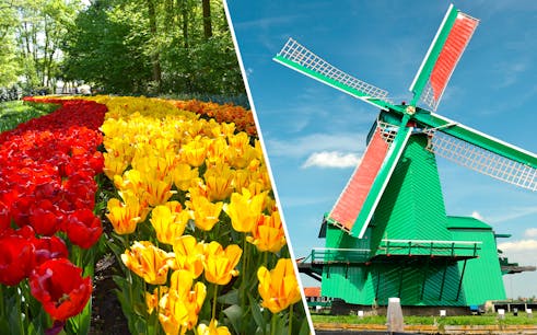 Geführte Tour: Keukenhof + Zaanse Schans mit Blue Boat Amsterdam Grachtenfahrt