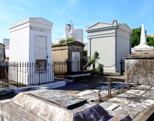 Tombs and mausoleums in St. Louis Cemetery No. 1, New Orleans, Louisiana.