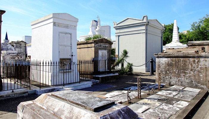 Tombs and mausoleums in St. Louis Cemetery No. 1, New Orleans, Louisiana.