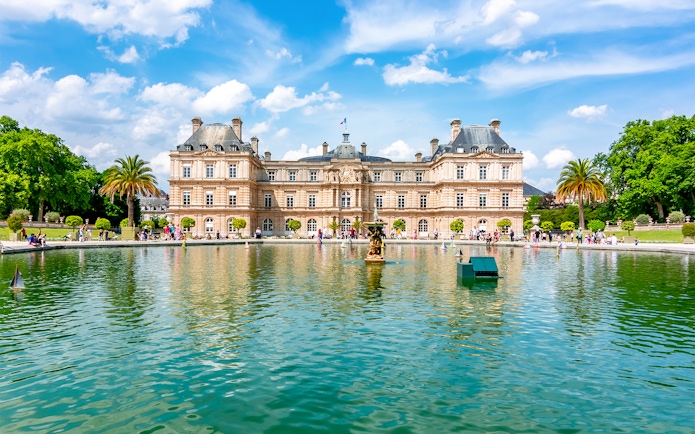 Luxembourg Palace and Gardens in Paris during Latin Quarter walking tour.