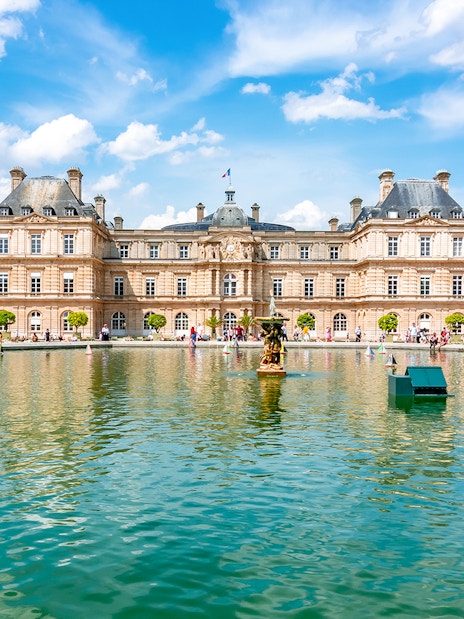 Luxembourg Palace and Gardens in Paris during Latin Quarter walking tour.