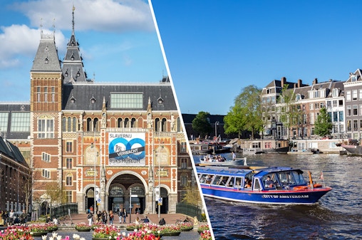Bilety wstępu do Rijksmuseum + 75-minutowy rejs niebieską łodzią po kanale