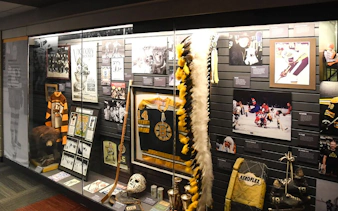 Boston Bruins memorabilia display at The Sports Museum, Boston.