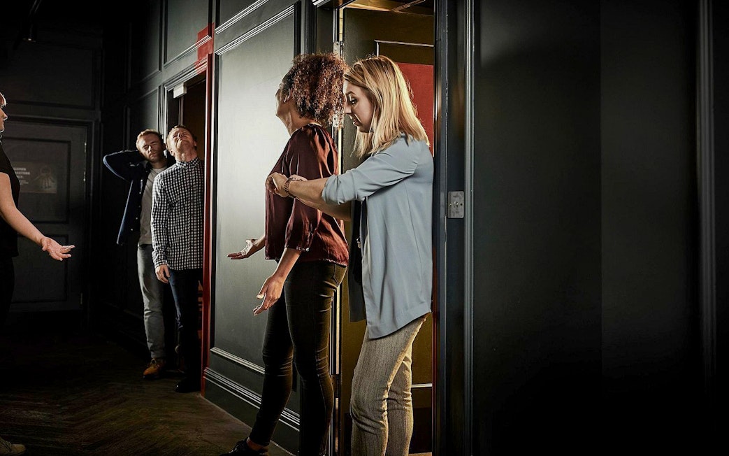 Participants engaging in Jack The Ripper escape room, Dubai.